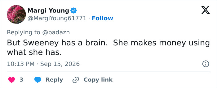 A social media comment about Sydney Sweeney sparks an uproar, highlighting her intelligence and success. A social media comment about Sydney Sweeney sparks an uproar, highlighting her intelligence and success.