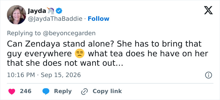 A tweet about Zendaya bringing her stylist everywhere, sparking scrutiny of her Hollywood star status.