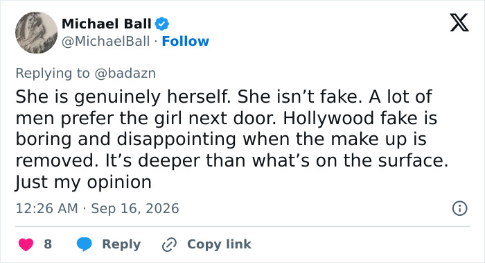 A social media comment about Sydney Sweeney sparks an uproar, noting men prefer genuine beauty over Hollywood fake. A social media comment about Sydney Sweeney sparks an uproar, noting men prefer genuine beauty over Hollywood fake.