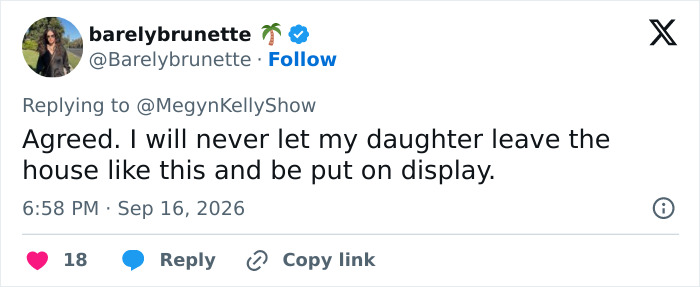 Social media user agrees, criticizing Mariska Hargitay's parenting over her daughter's low cut Emmy dress.