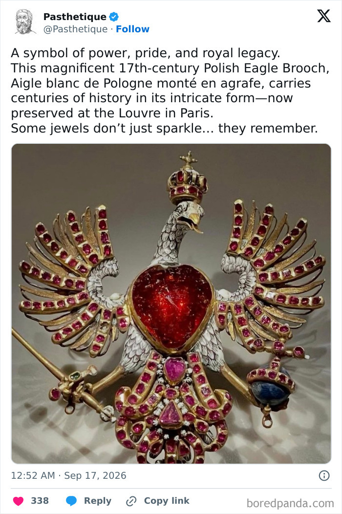 A majestic 17th-century Polish Eagle Brooch, showcasing history and culture in jewelry design.