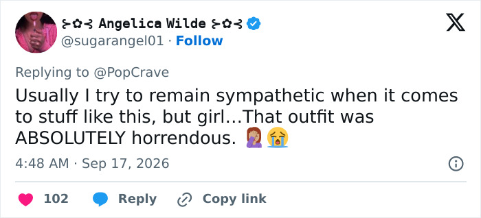 Another social media post showing criticism and backlash over Shailene Woodley's Emmys outfit.