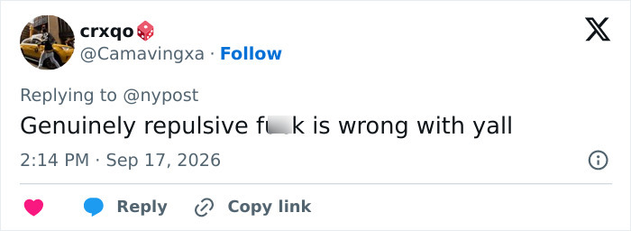 A tweet by crxqo showing disgust about a married mom and son charged after confession to police.
