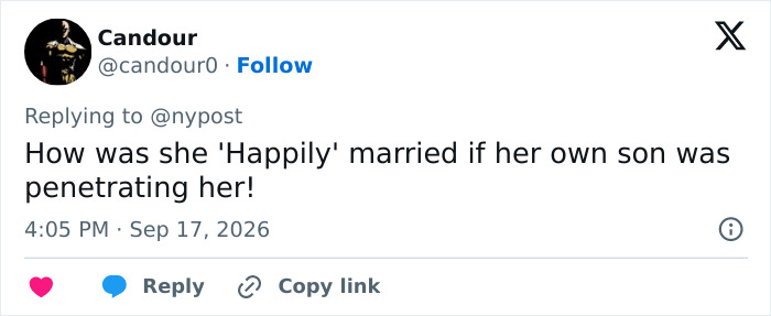 A social media post questioning the 'happily' married status of a mom charged with her son. Mom and son charged.