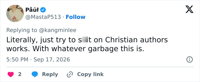 Another tweet showing religious backlash targeting the fantasy adaptation and its creators.