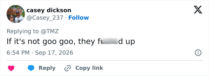 A tweet questioning Lady Gaga and Michael Polansky's baby girl name choice.
