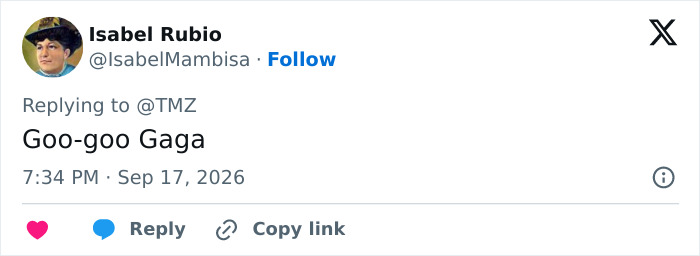 A tweet about Lady Gaga and Michael Polansky's baby girl name.