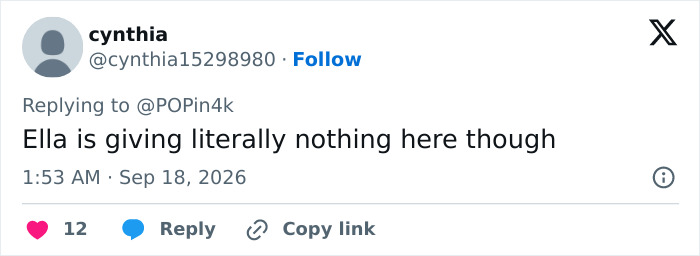 Tweet commenting on lack of substance in Lizzie Borden series Tweet commenting on lack of substance in Lizzie Borden series