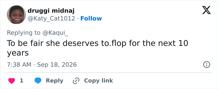 A fan tweet about Miley Cyrus announcement: To be fair, she deserves to flop for the next 10 years. Fans infuriated.