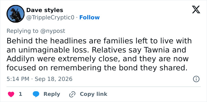 Dave styles' tweet about a family breaking silence after a mom ended daughter's life in Las Vegas hotel. Dave styles' tweet about a family breaking silence after a mom ended daughter's life in Las Vegas hotel.