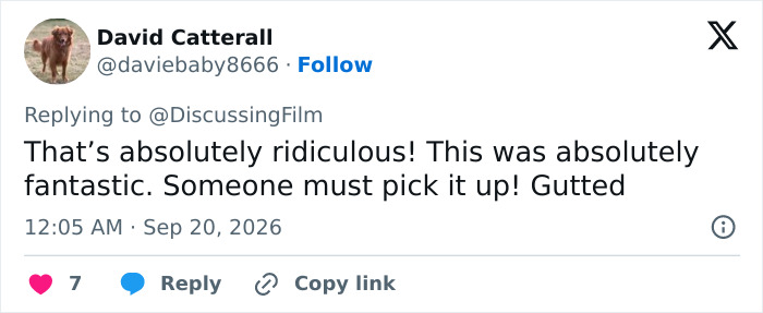 Online tweet expressing furious backlash as Amazon cancels female-centric show, calling the decision ridiculous.