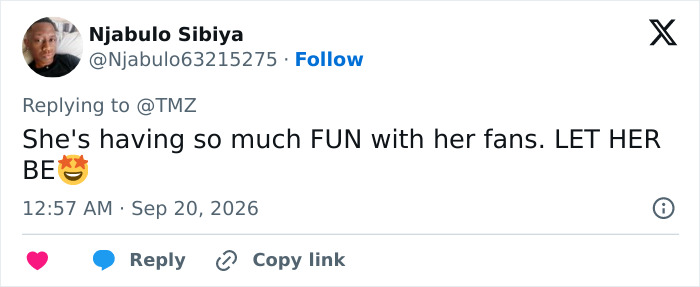 Tweet praising Celine Dion for having fun with fans during her comeback Tweet praising Celine Dion for having fun with fans during her comeback