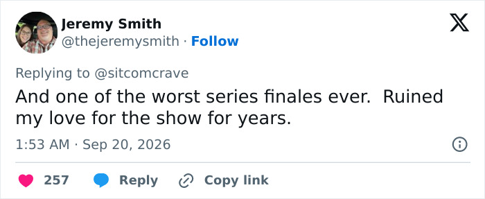 A user post criticizing a divisive series finale from a hit show 21 years later A user post criticizing a divisive series finale from a hit show 21 years later