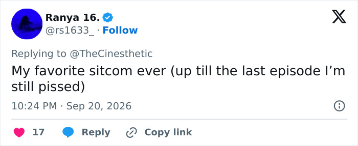 Tweet highlighting how the last episode of this divisive hit show remains highly criticized. Tweet highlighting how the last episode of this divisive hit show remains highly criticized.