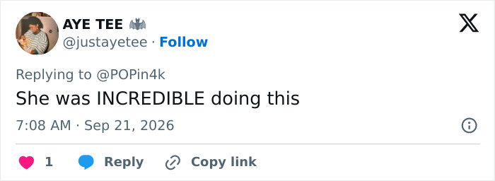 A tweet stating she was incredible in the role, related to Hollywood A-Listers who played this disturbing criminal A tweet stating she was incredible in the role, related to Hollywood A-Listers who played this disturbing criminal