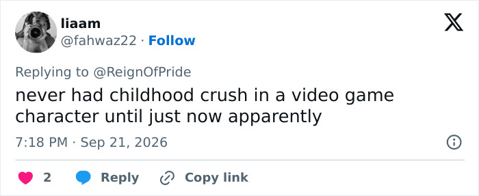 Social media post praising the Hollywood actress for her video game cosplay look Social media post praising the Hollywood actress for her video game cosplay look