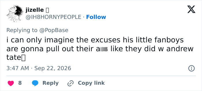 A social media post comparing the followers of Looksmaxxing influencer Clavicular to Andrew Tate. A social media post comparing the followers of Looksmaxxing influencer Clavicular to Andrew Tate.