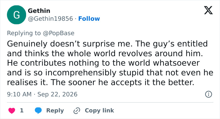 Tweet expressing lack of surprise about the crimes of Looksmaxxing influencer Clavicular Tweet expressing lack of surprise about the crimes of Looksmaxxing influencer Clavicular