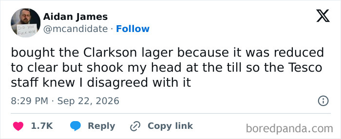 Amusing tweets about buying reduced lager at the store