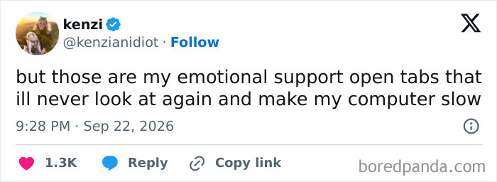 Funny tweets about keeping open browser tabs for emotional support