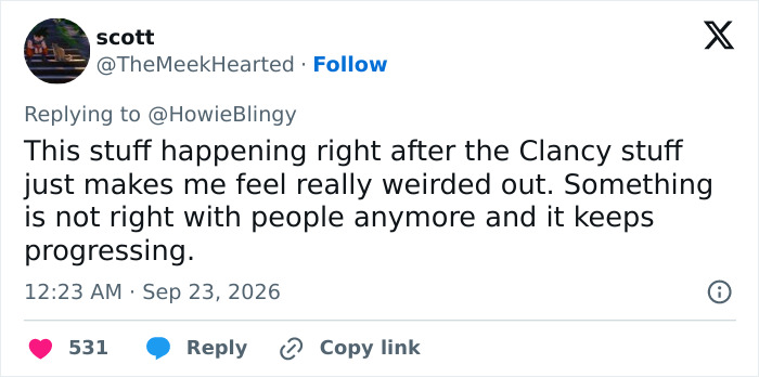 Tweet by scott expressing concern over current trends and Lizzie Borden series Tweet by scott expressing concern over current trends and Lizzie Borden series