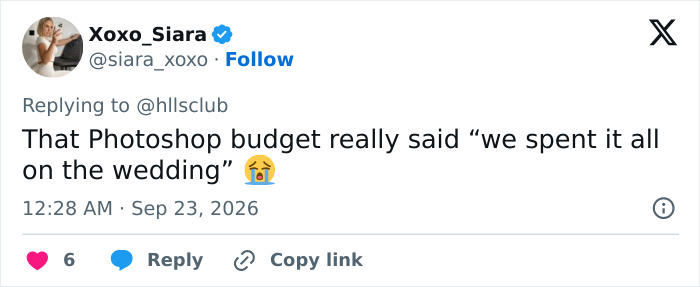 A tweet joking about Taylor Swift latest photo photoshop budget and edit quality. A tweet joking about Taylor Swift latest photo photoshop budget and edit quality.