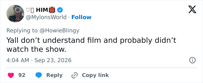 Tweet by HIM defending the Lizzie Borden series and its viewers on X Tweet by HIM defending the Lizzie Borden series and its viewers on X