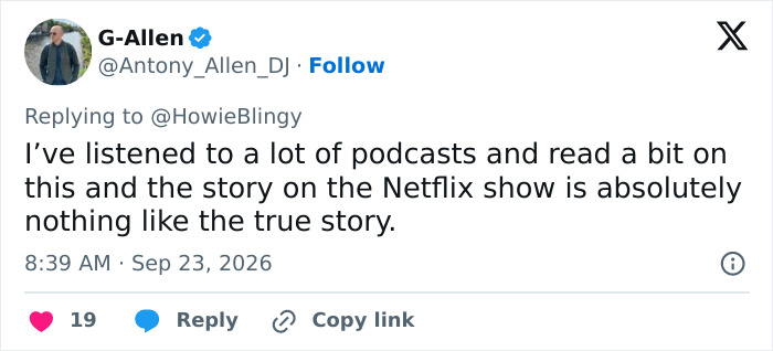 A social media post critiquing the accuracy of the Lizzie Borden series on Netflix. A social media post critiquing the accuracy of the Lizzie Borden series on Netflix.