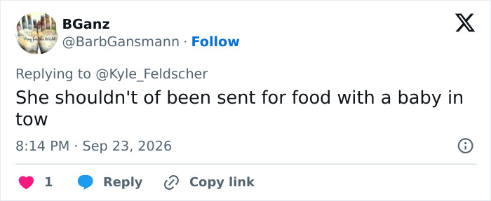 A social media post about wife carrying a baby for food, discussing the husband viral video A social media post about wife carrying a baby for food, discussing the husband viral video