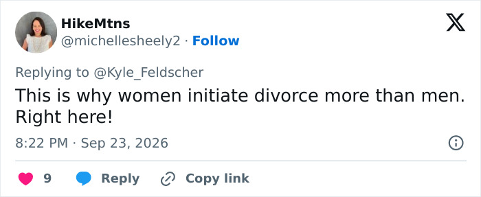 A comment on why women initiate divorce, pointing out the husband treatment of wife during baseball match A comment on why women initiate divorce, pointing out the husband treatment of wife during baseball match