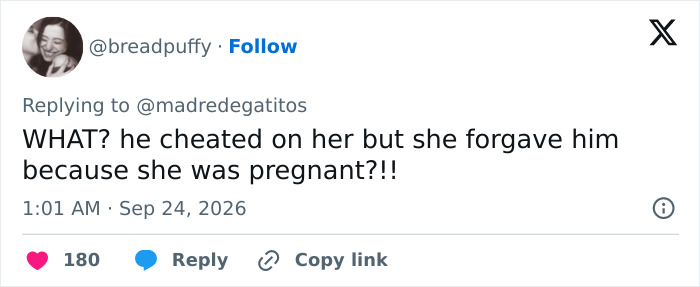 Tweet reacting to cheating allegation against Game of Thrones star