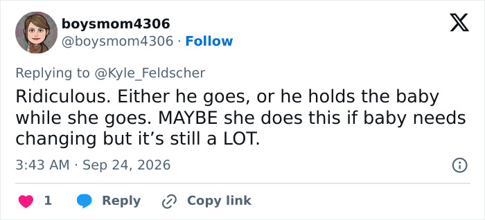 A user post discussing child care dynamics, echoing themes from the husband viral treatment of wife story A user post discussing child care dynamics, echoing themes from the husband viral treatment of wife story