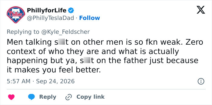 Tweet defending a husband viral for treatment of wife during baseball match, calling out quick judgments on father Tweet defending a husband viral for treatment of wife during baseball match, calling out quick judgments on father