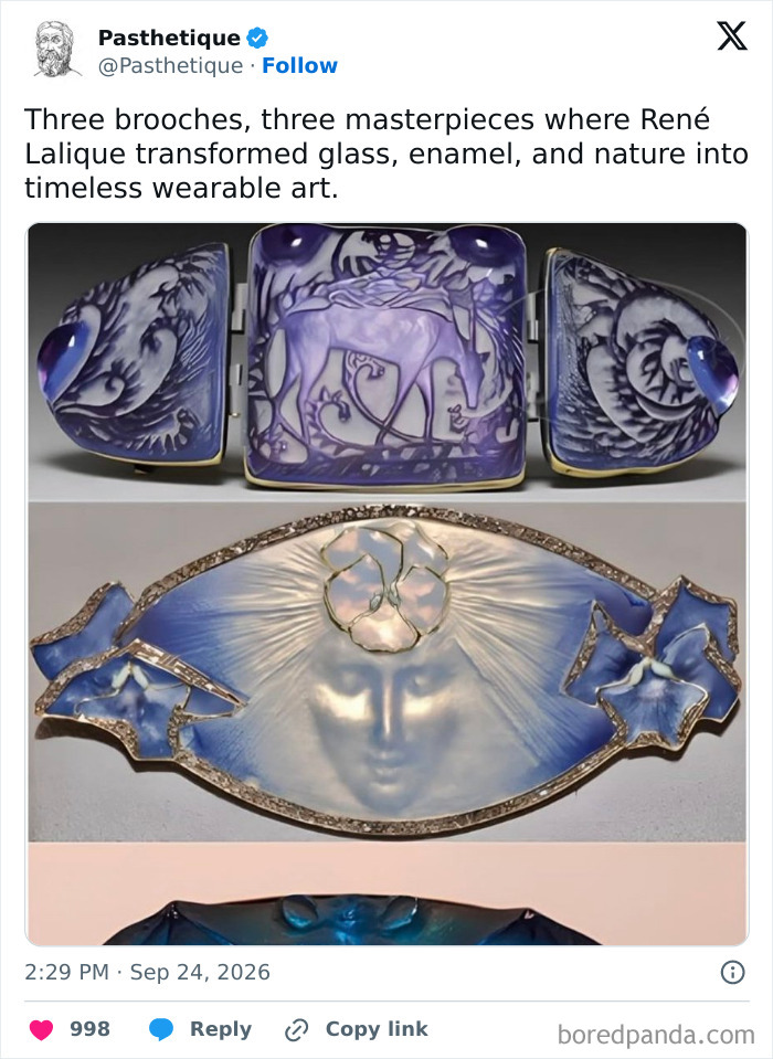 Aesthetic art and wearable jewelry design by Rene Lalique