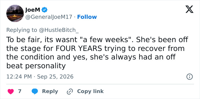 Tweet discussing Celine Dion's comeback and recovery from Stiff Person Syndrome over four years Tweet discussing Celine Dion's comeback and recovery from Stiff Person Syndrome over four years