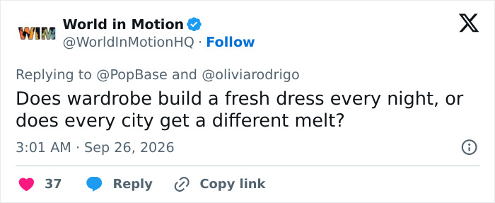 Question about Olivia Rodrigo's dress melting on tour Question about Olivia Rodrigo's dress melting on tour