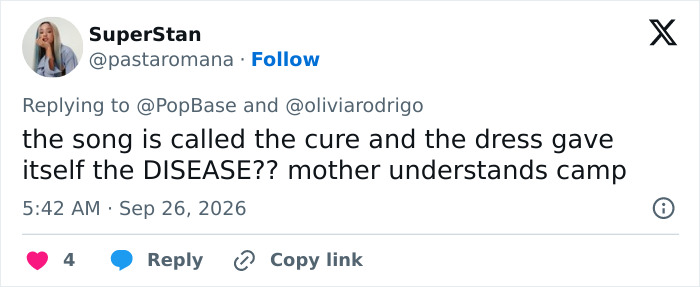 Comment about Olivia Rodrigo's song and melting dress camp effect Comment about Olivia Rodrigo's song and melting dress camp effect