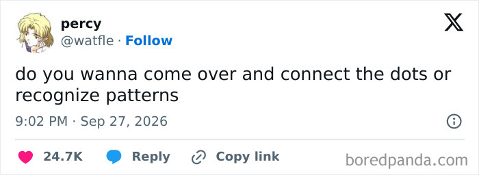 Funny tweets sharing a playful question about pattern recognition