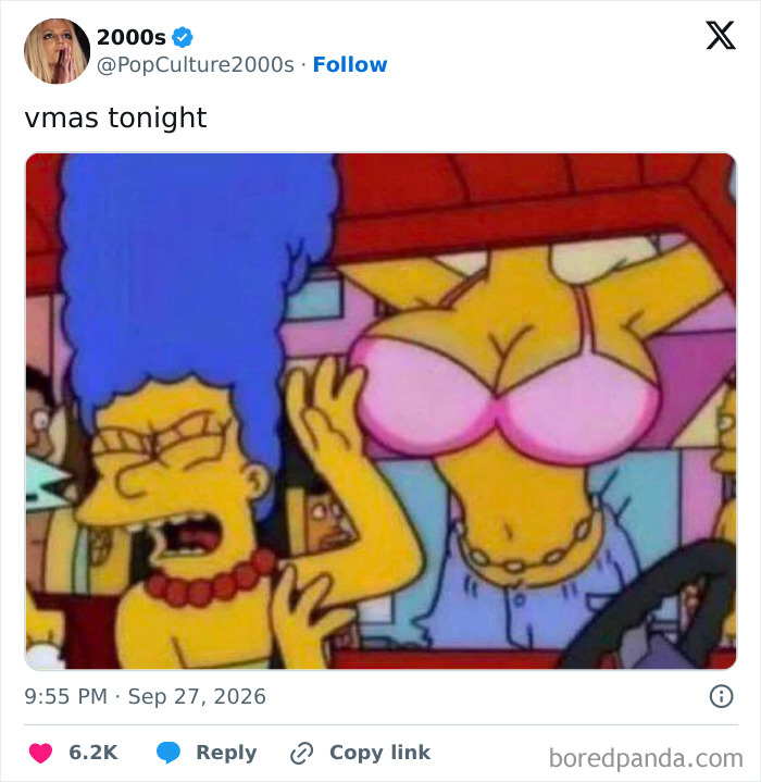 Marge Simpson in a meme representing the VMAs 2026 memes of the night.