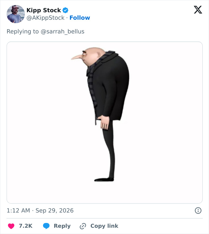 Social media post comparing Elon Musk's posture at a Spaceport visit to Gru from Despicable Me.