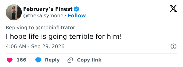 A user comment on X expressing anger about Brock Turner, hoping his life goes terribly. A user comment on X expressing anger about Brock Turner, hoping his life goes terribly.