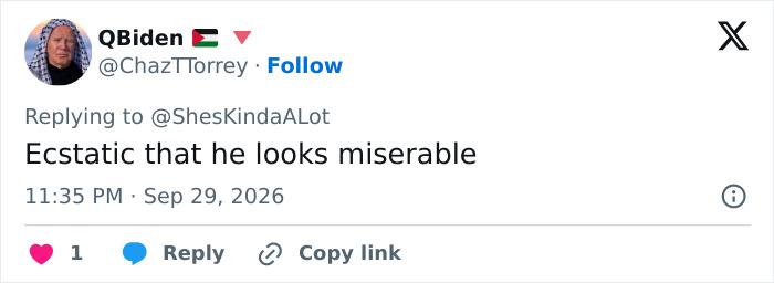 Tweet showing satisfaction that Brock Turner looks miserable. Tweet showing satisfaction that Brock Turner looks miserable.