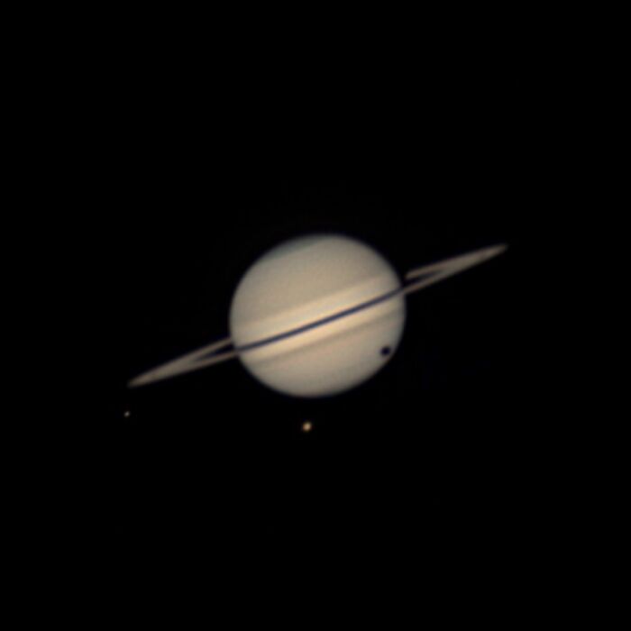 Saturn W/ Dione & Titan