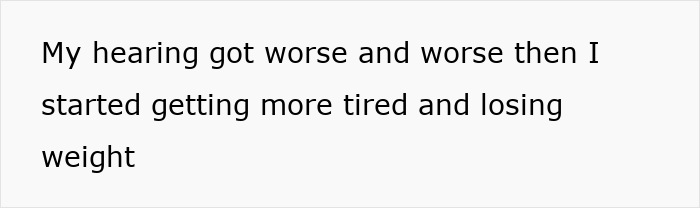 Text: Woman's hearing worsened, experiencing fatigue and weight loss, symptoms of rare cancer after her ears wouldn't pop. Text: Woman's hearing worsened, experiencing fatigue and weight loss, symptoms of rare cancer after her ears wouldn't pop.