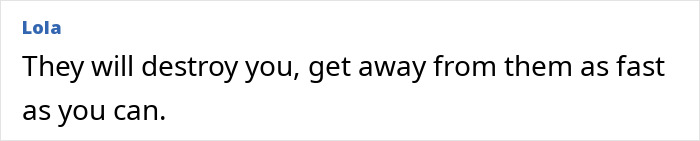 A comment warning to get away from a dangerous personality type as fast as possible. A comment warning to get away from a dangerous personality type as fast as possible.