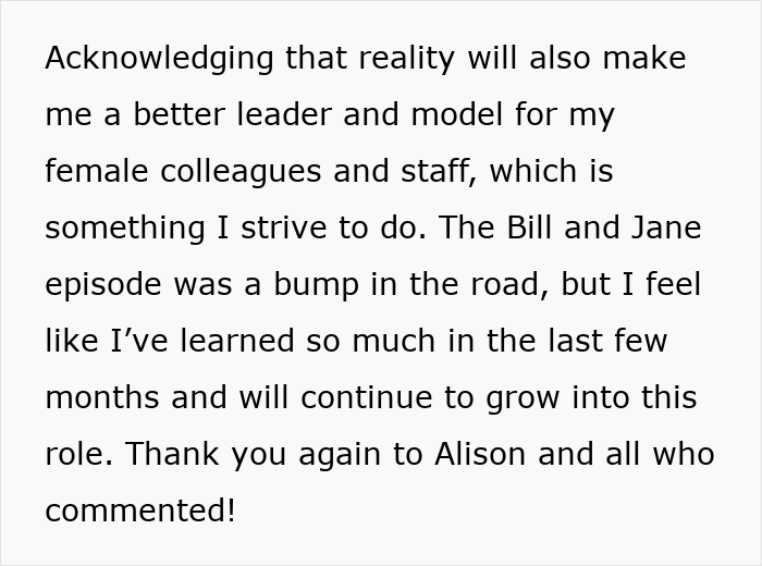 A message about growing from experiences with a gender-biased boss. A message about growing from experiences with a gender-biased boss.