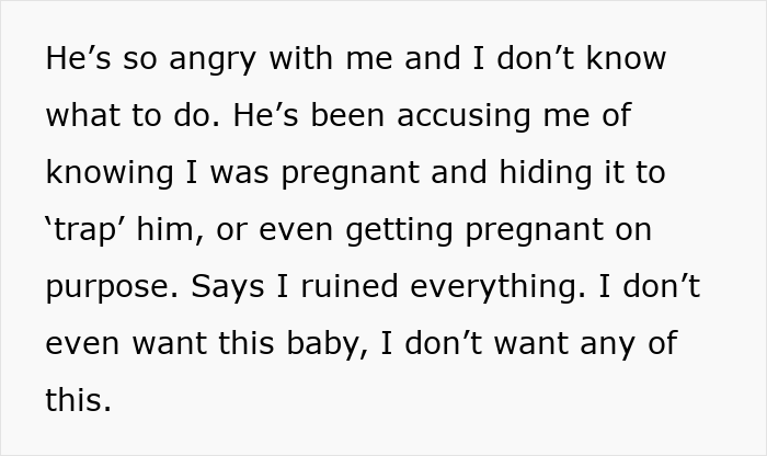 Text about boyfriend accusing woman of hiding pregnancy to trap him Text about boyfriend accusing woman of hiding pregnancy to trap him