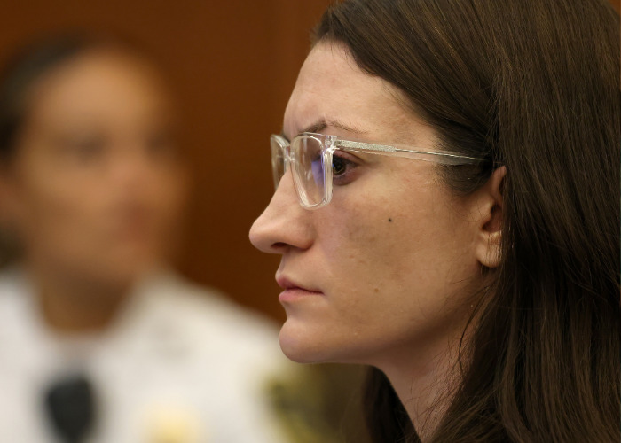 Lindsay Clancy wearing glasses during her trial, which ended in a mistrial after no verdict was reached. Lindsay Clancy wearing glasses during her trial, which ended in a mistrial after no verdict was reached.