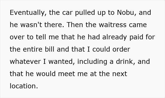 Text describing the location of a first date dinner Text describing the location of a first date dinner