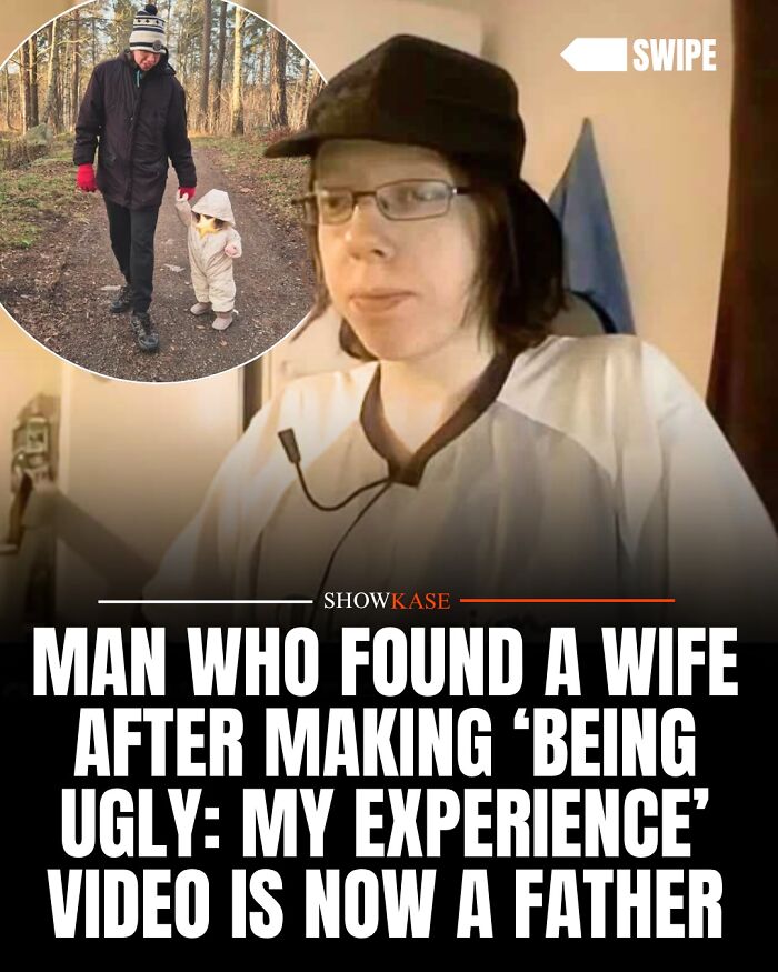 A wholesome story of a man who made a viral video about his life and is now a father walking with his child